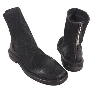 Marsell Distressed Suede Back Zip Ankle Boots US 8 EU 38 Womens Black $995